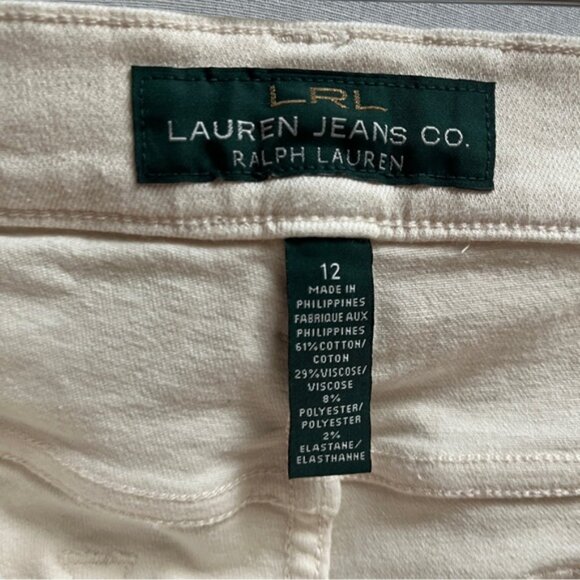 Ralph Lauren Jeans Co beige straight leg high rise denim Sz 12 - Picture 5 of 10